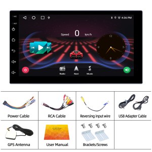 เครื่องนำทางมัลติมีเดียสำหรับรถยนต์ Android Carplay การเชื่อมต่อโทรศัพท์มือถือ Bluetooth เครื่องออลอินวัน