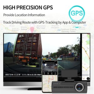 1440P dual-channel GPS ติดตามการเชื่อมต่อโทรศัพท์มือถือ WIFI เครื่องบันทึกการขับขี่ที่มีความละเอียดสูงที่ซ่อนอยู่